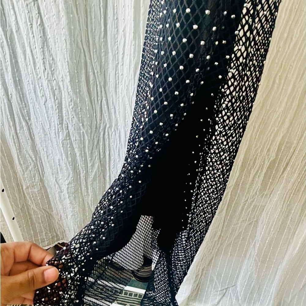 Stunning black rhinestone netted skirt